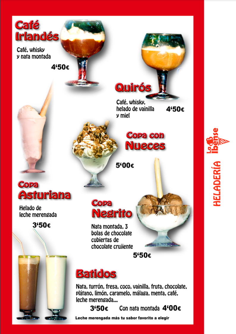 Copas de helado La Ibense